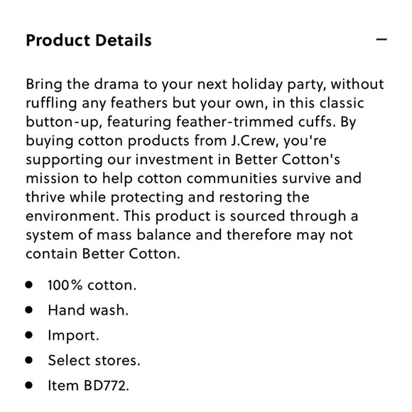 J.Crew Feather Trim Cotton Poplin Button Up Shirt With Collar White - Picture 16 of 16